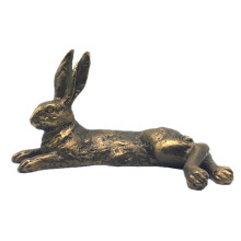Hot Sale Antique Bronze Animals Brass Rabbit Statues Resin African Polyresin Sitting Rabbit Sculpture